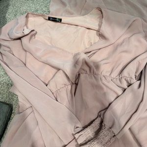 Taupe/light purple dress